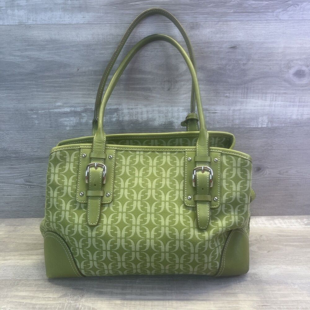 Fossil Green Signature Monogram Canvas Leather Pu… - image 5